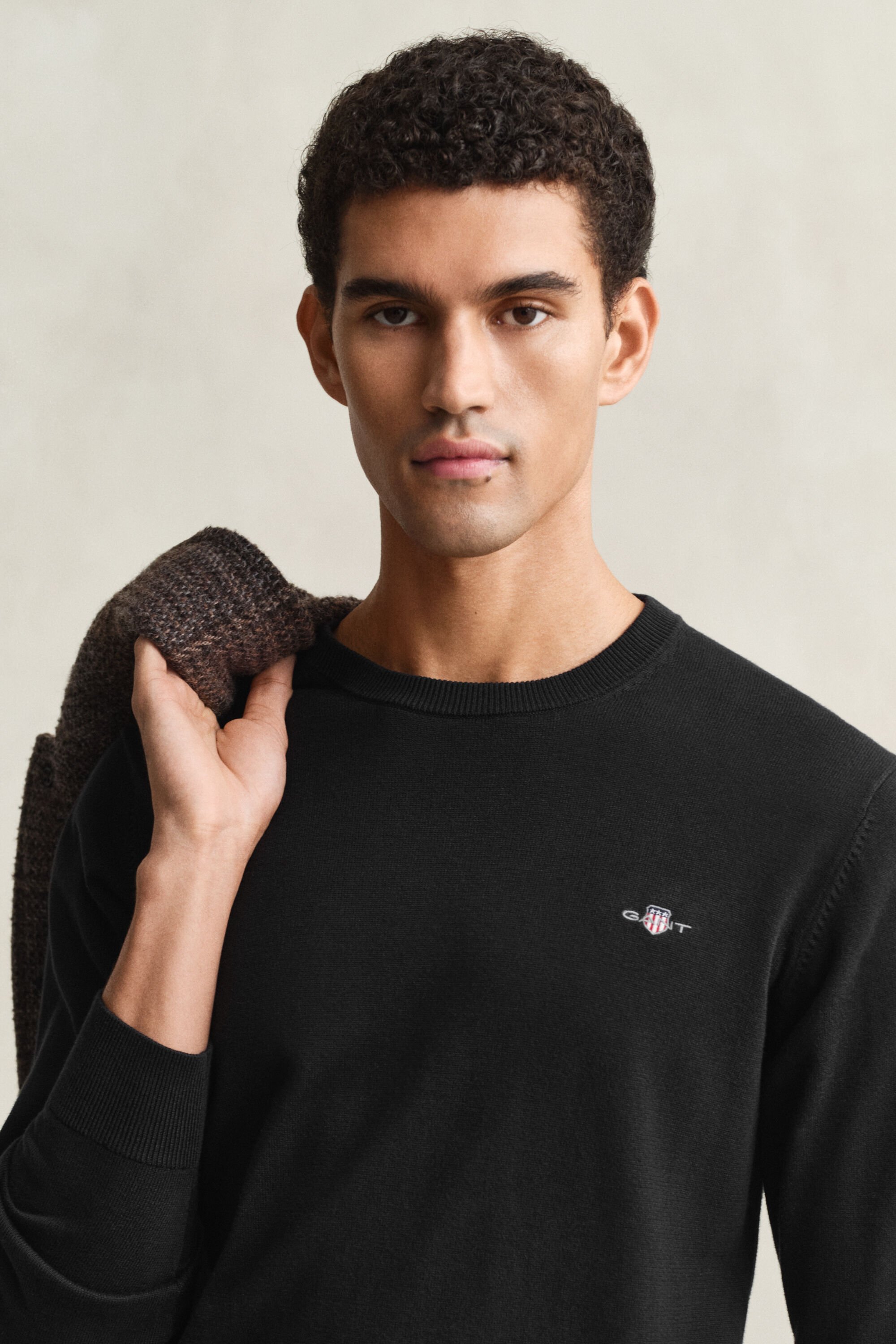 Rundhalspullover aus Baumwolle