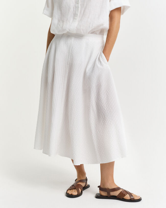 Tonal Seersucker Rock mit Streifen