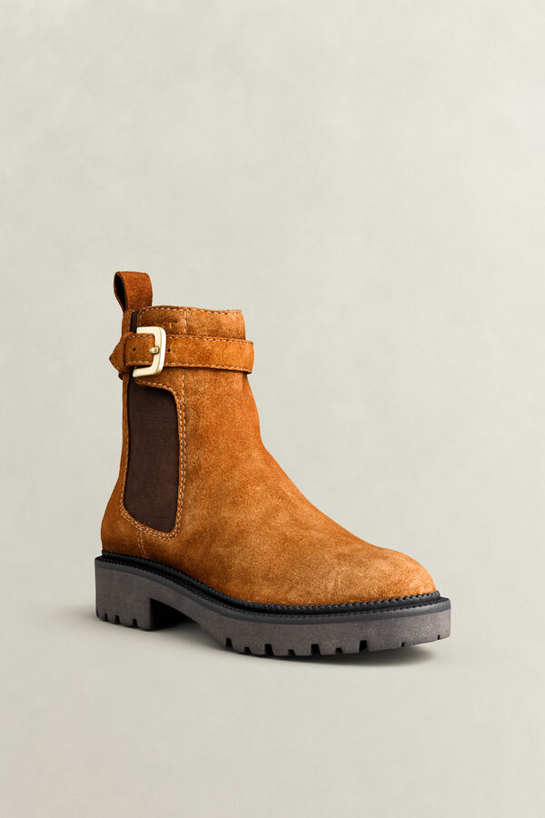 Kelliin Stiefel aus Veloursleder — COGNAC BROWN