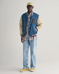 Regular Fit Baumwoll Leinen Hemd mit Karomuster