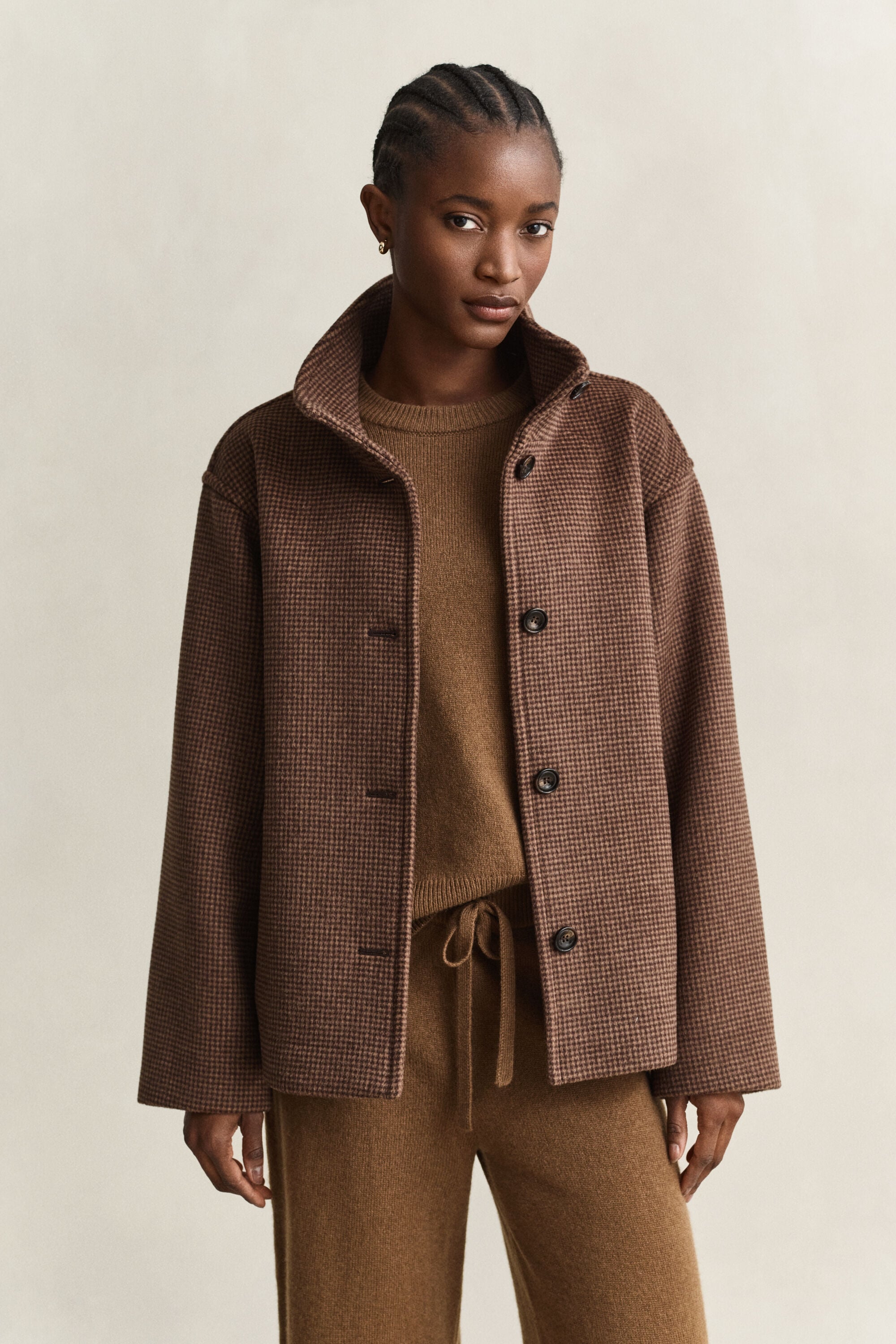 Karierte Jacke aus Wollmischung