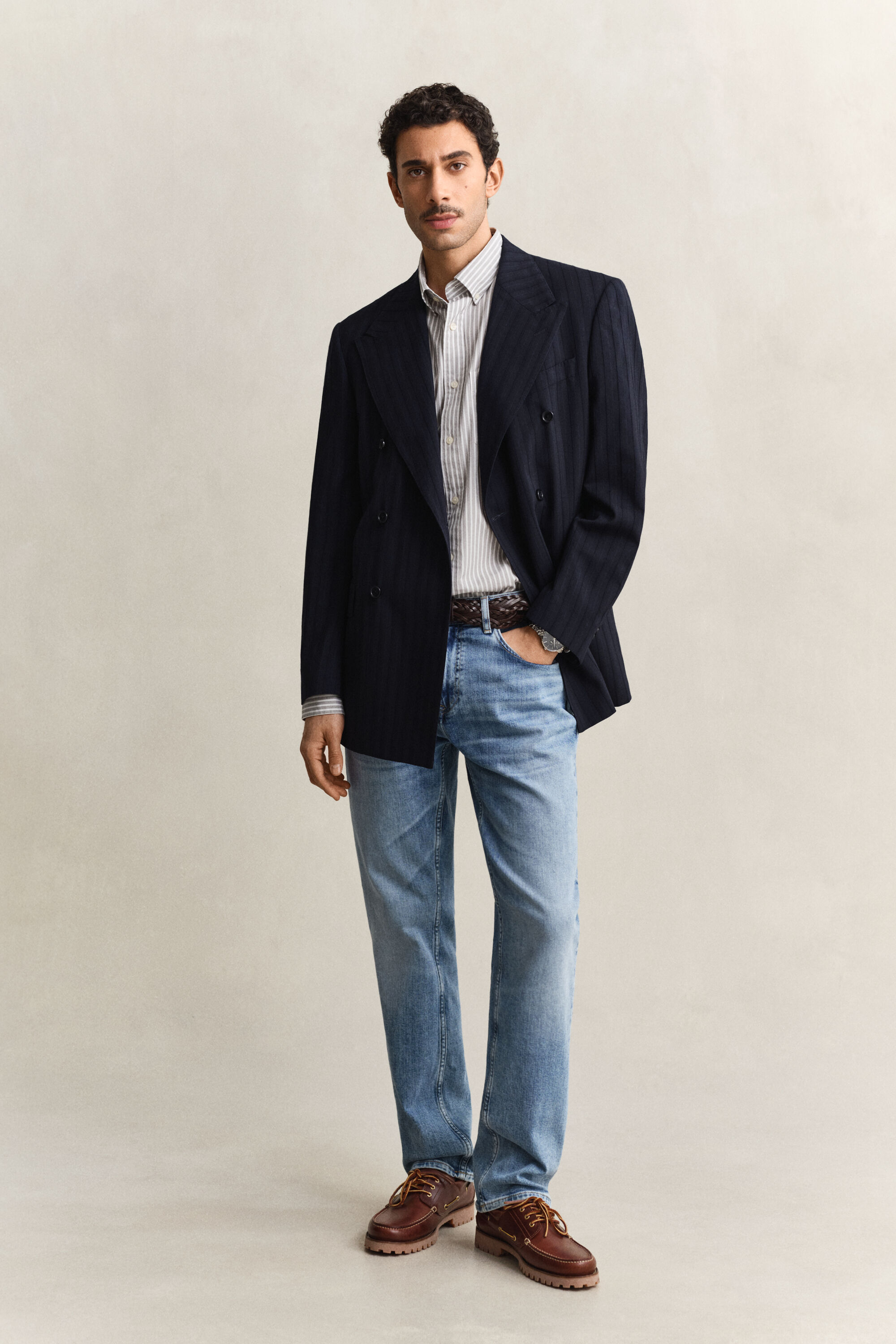 Classic Popeline-Hemd mit Streifen