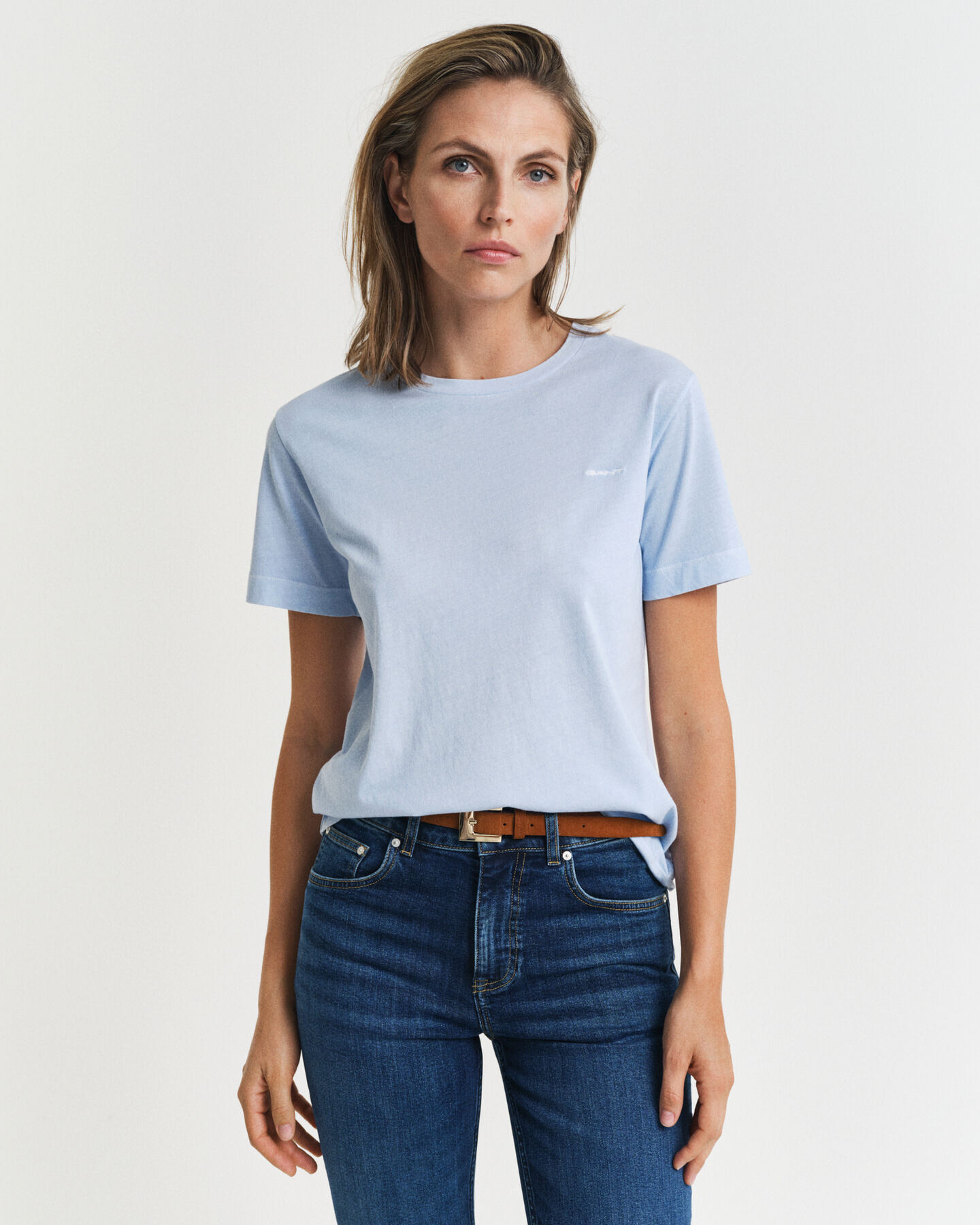 Sunfaded Rundhals-T-Shirt