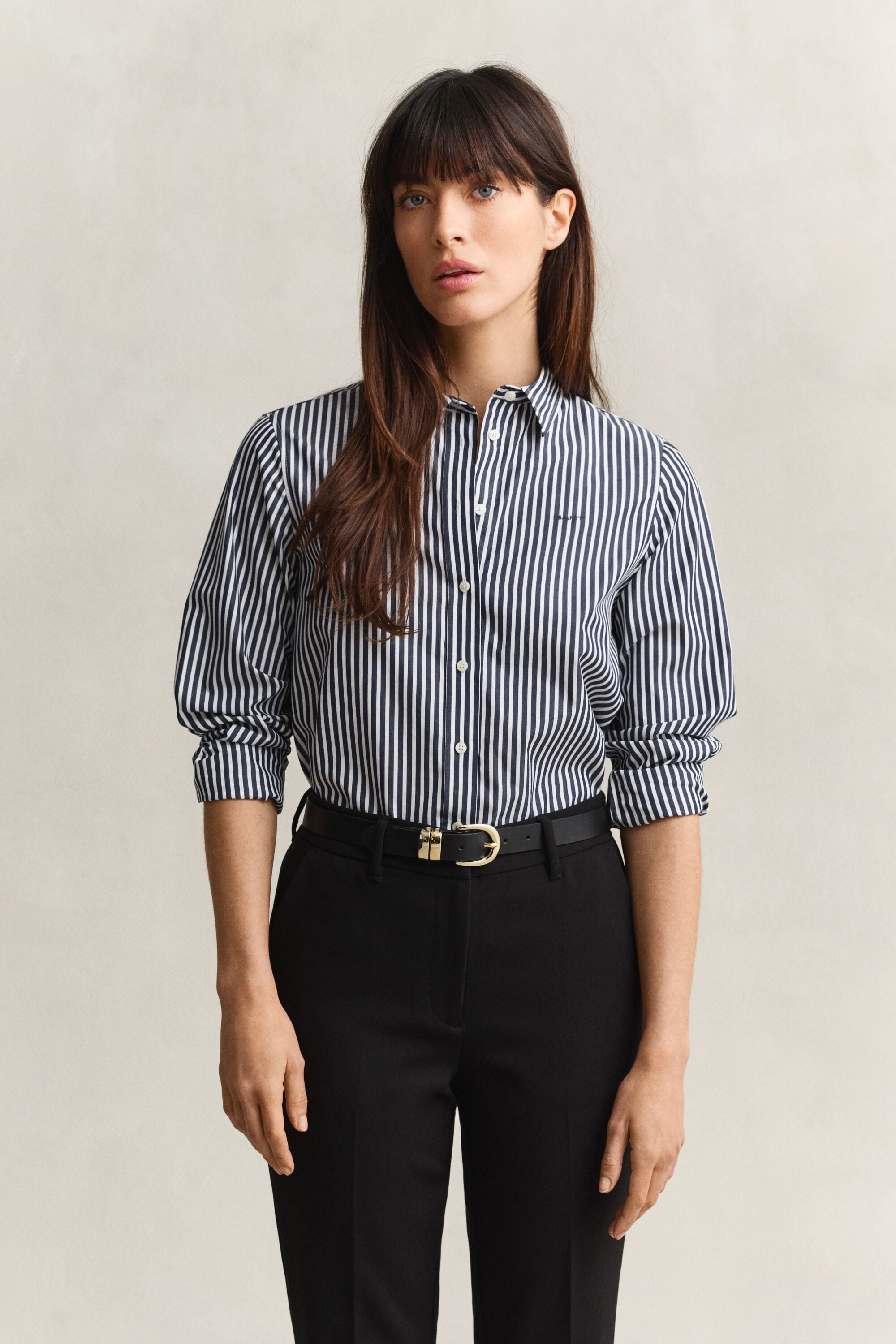Regular Fit Classic Popeline-Bluse mit Streifen