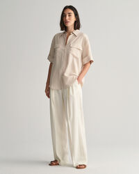 Relaxed Fit Pocket Detail Kurzarmbluse