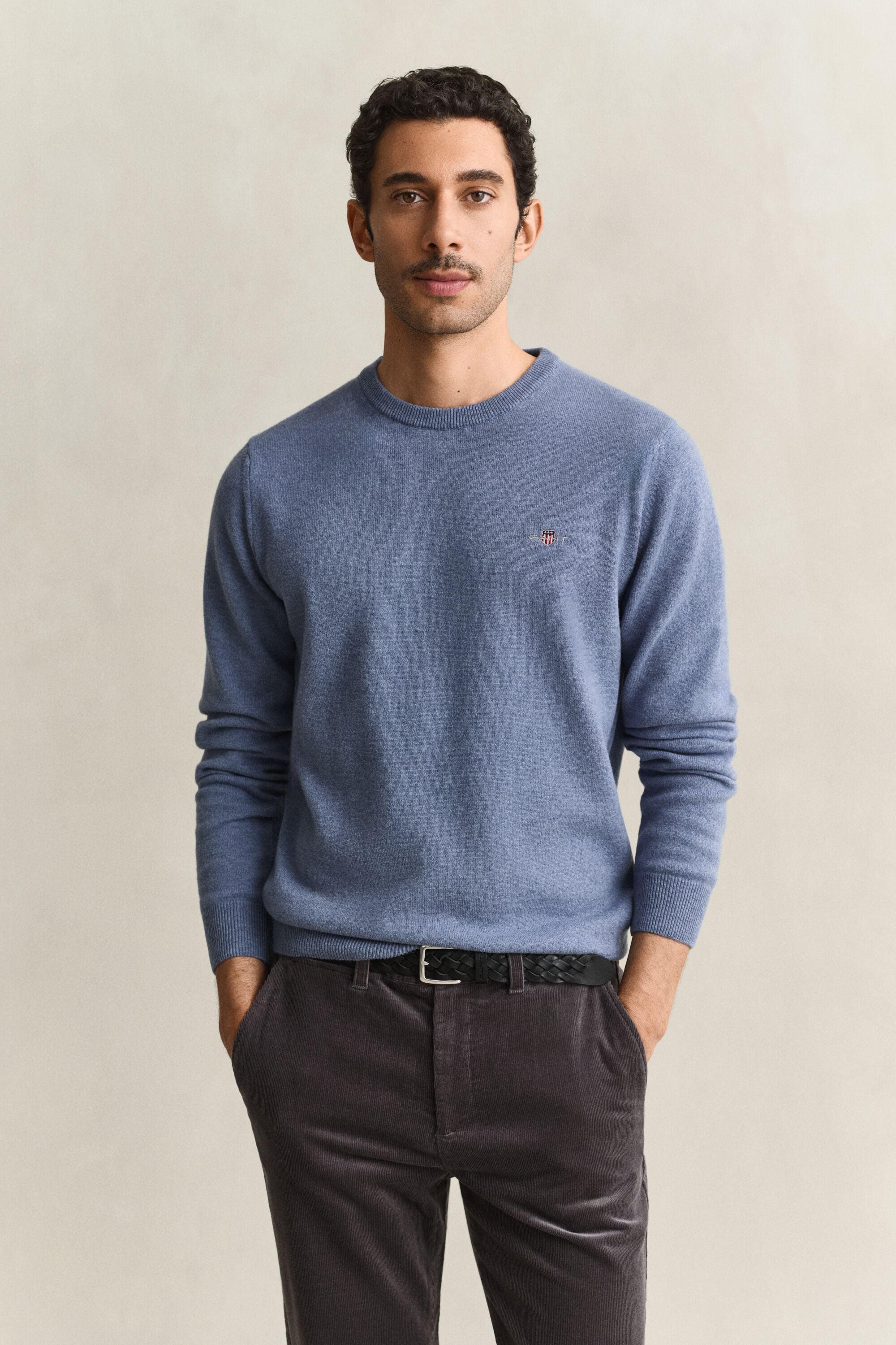 Rundhalspullover aus Lambswool