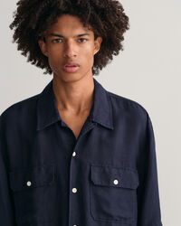 Relaxed Fit Leinen Lyocell Kurzarmhemd