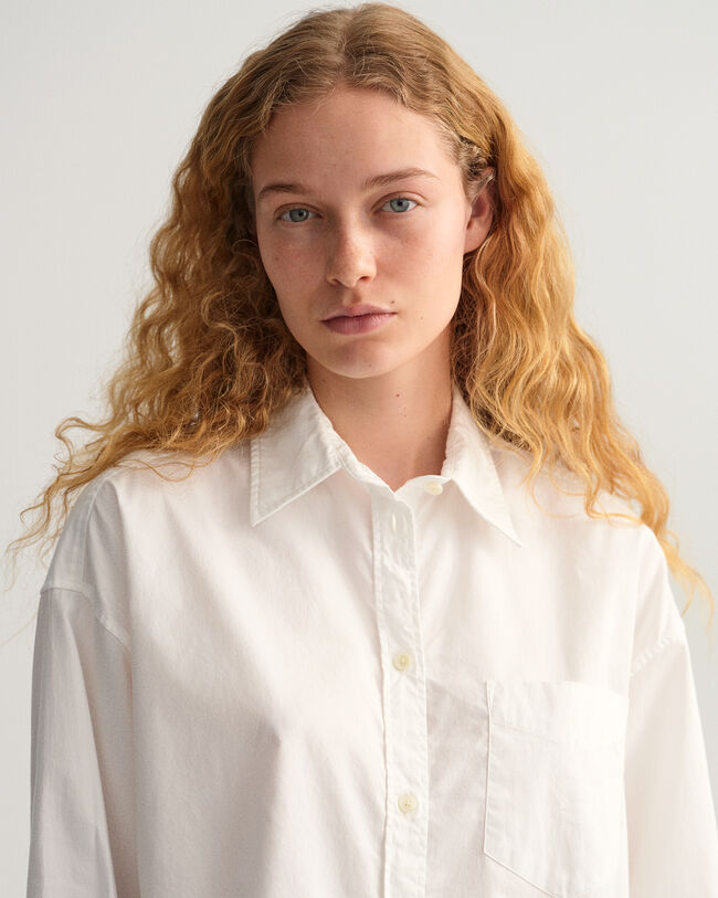 Oversized Oxford-Bluse