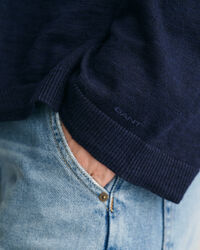 V-Neck Pullover aus Leinenmischgewebe