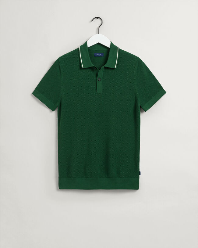 Piqu&eacute; Poloshirt mit Strukturdesign
