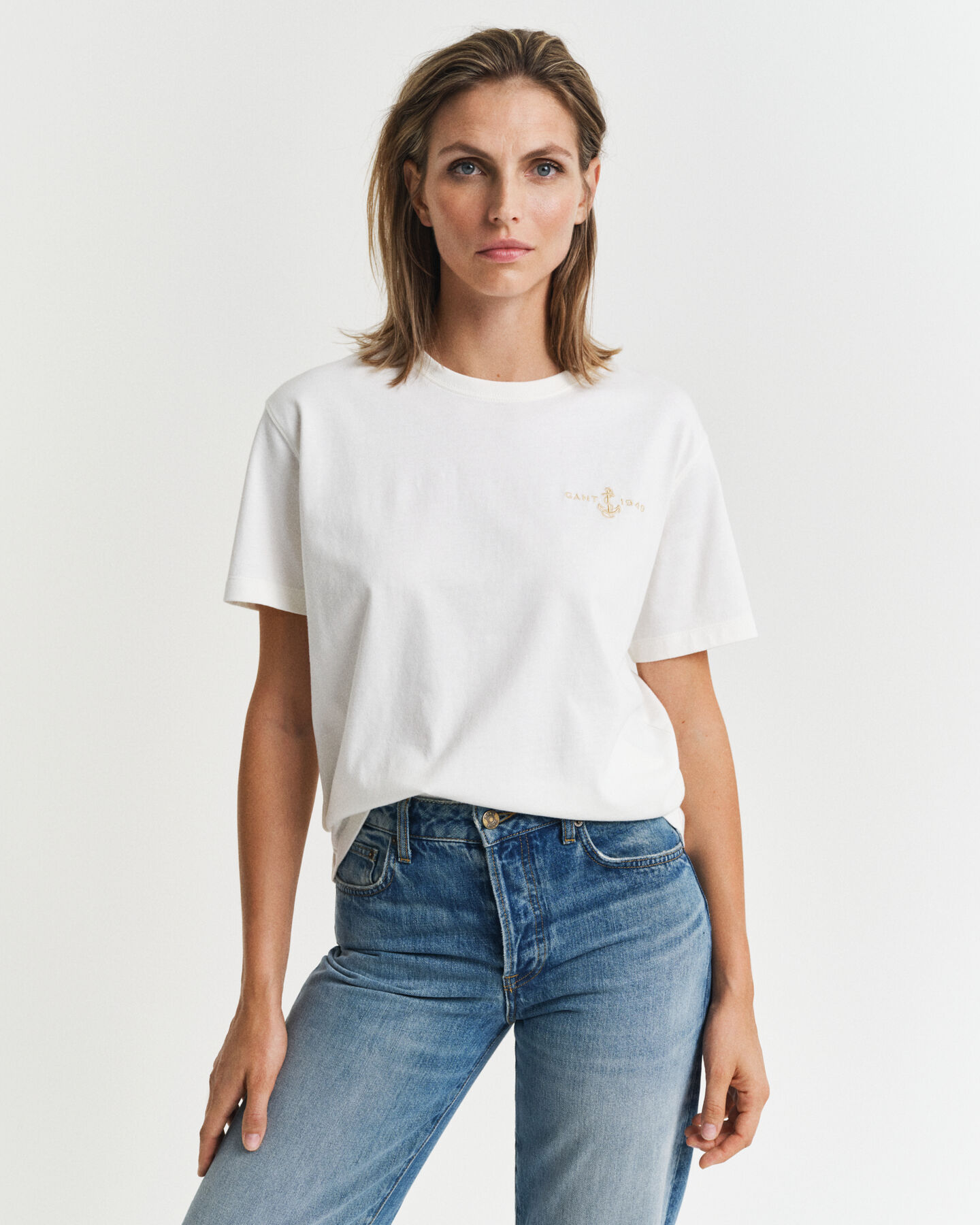 Anchor T-Shirt mit Stickerei