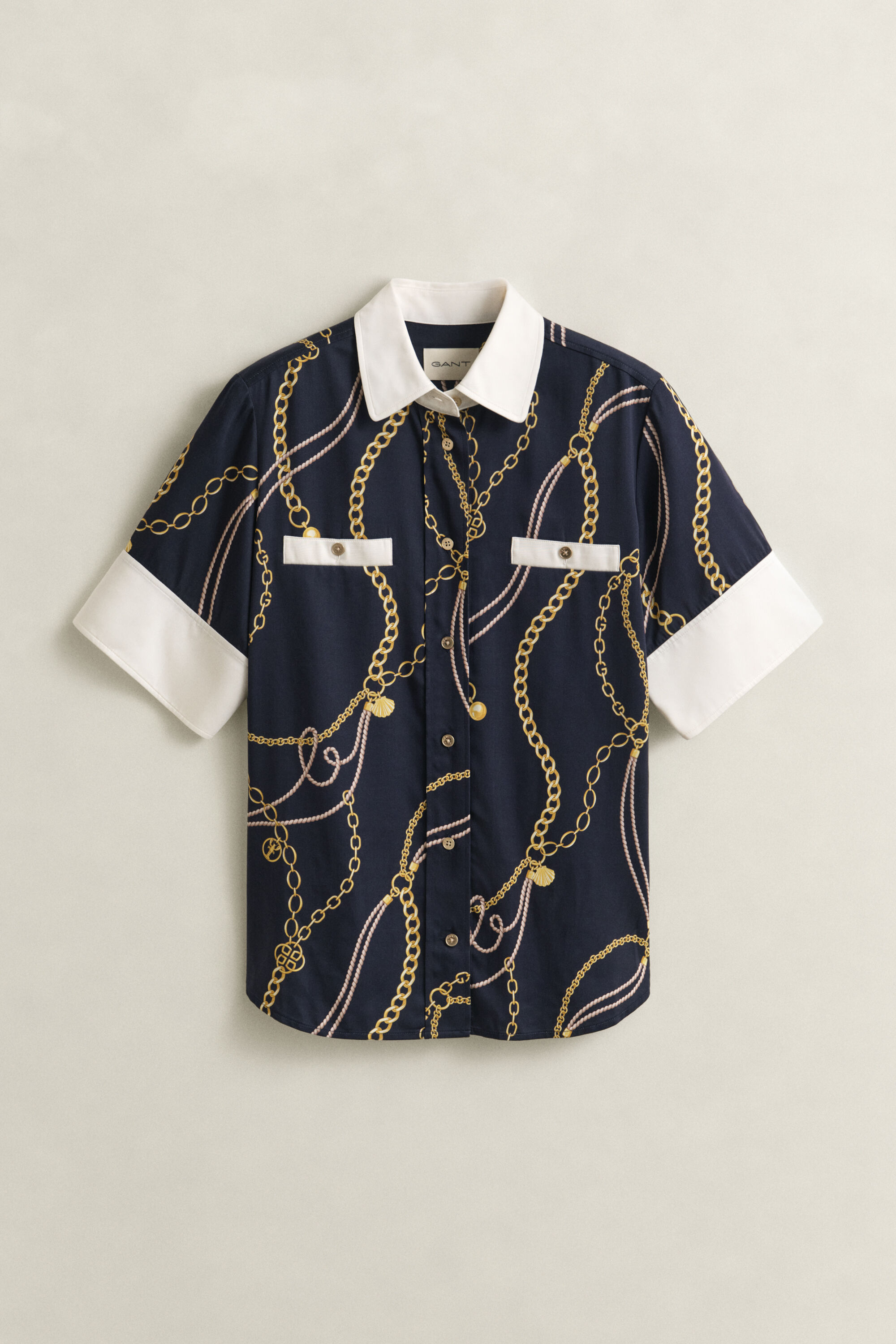 Bluse mit Kontrastkragen