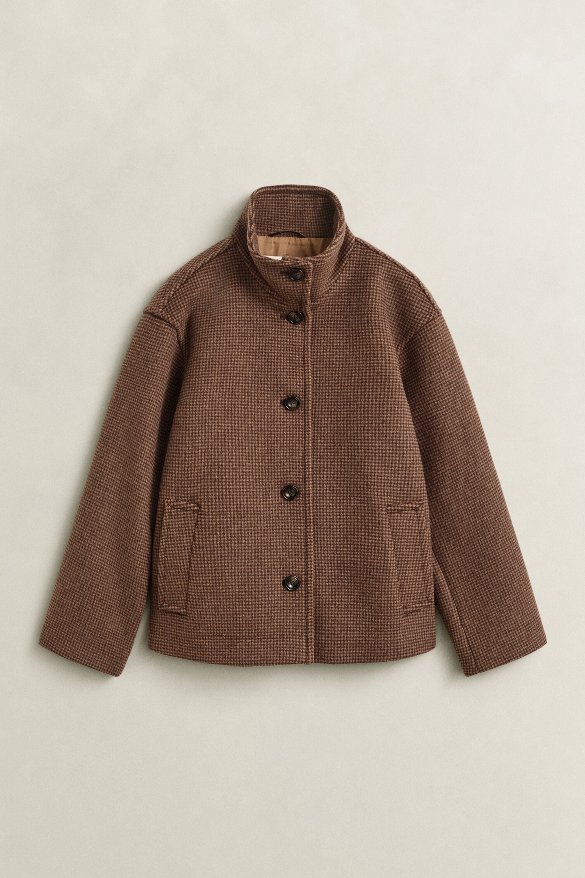 Karierte Jacke aus Wollmischung