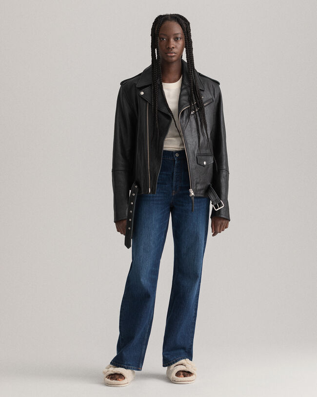 Relaxed Fit Jeans mit hohem Bund und geradem Bein