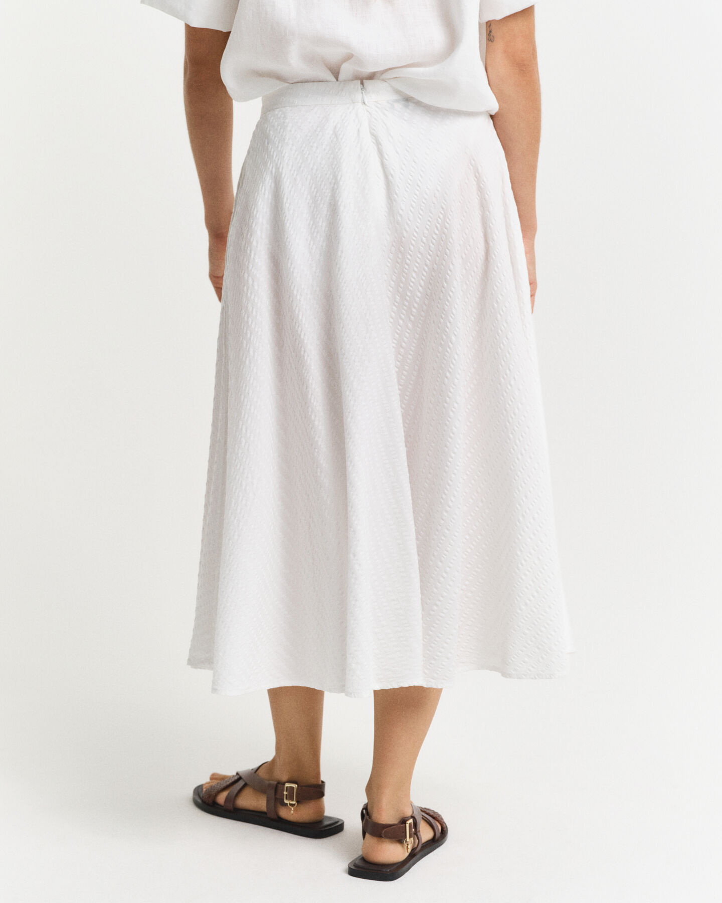 Tonal Seersucker Rock mit Streifen