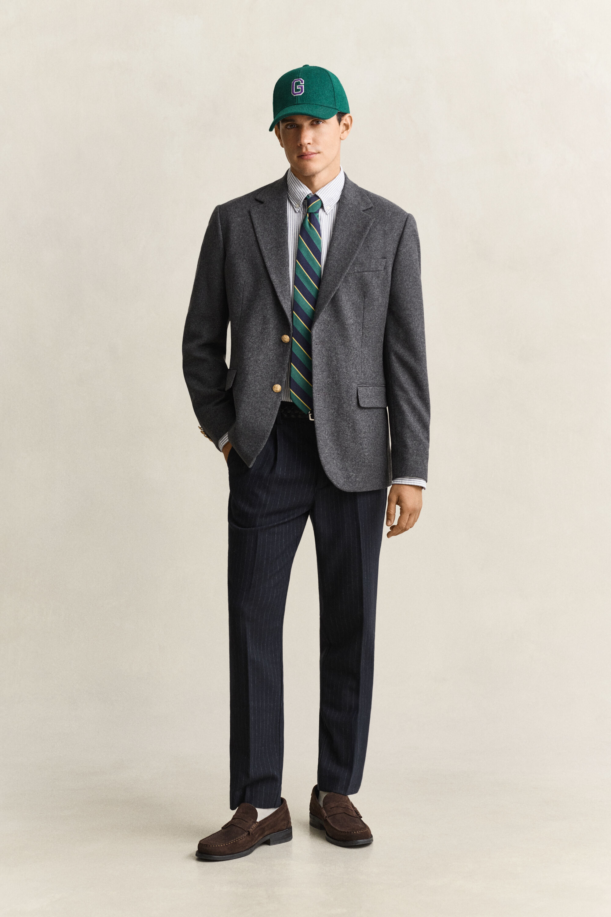 Slim Fit Wollflanellhose