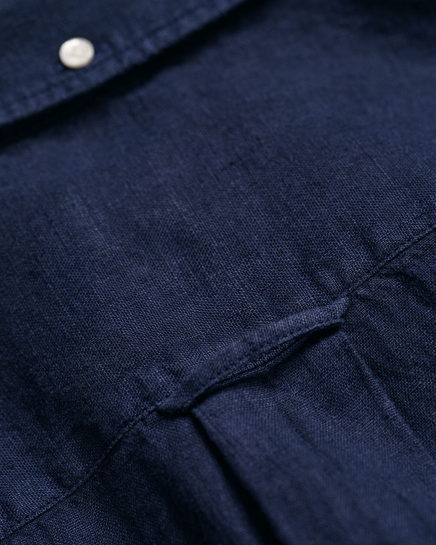 St&uuml;ckgef&auml;rbtes Regular Fit Leinen Kurzarmhemd