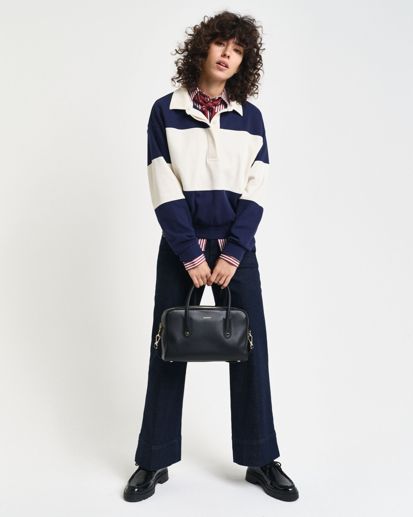 Color Blocked Rugger mit Piquéstruktur