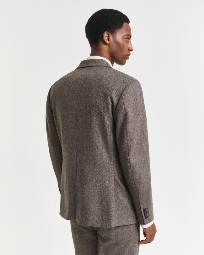 Slim Fit Herringbone Flanell Anzugsakko