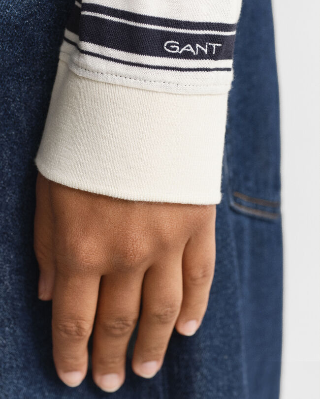 Langarm-Poloshirt mit Streifen