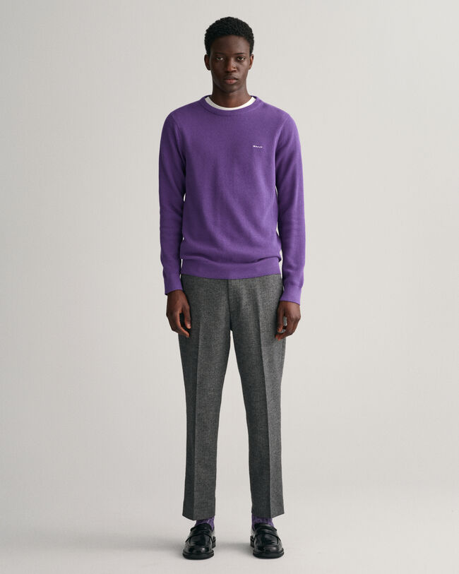 Schmal zulaufende Hose mit Fischgrätmuster