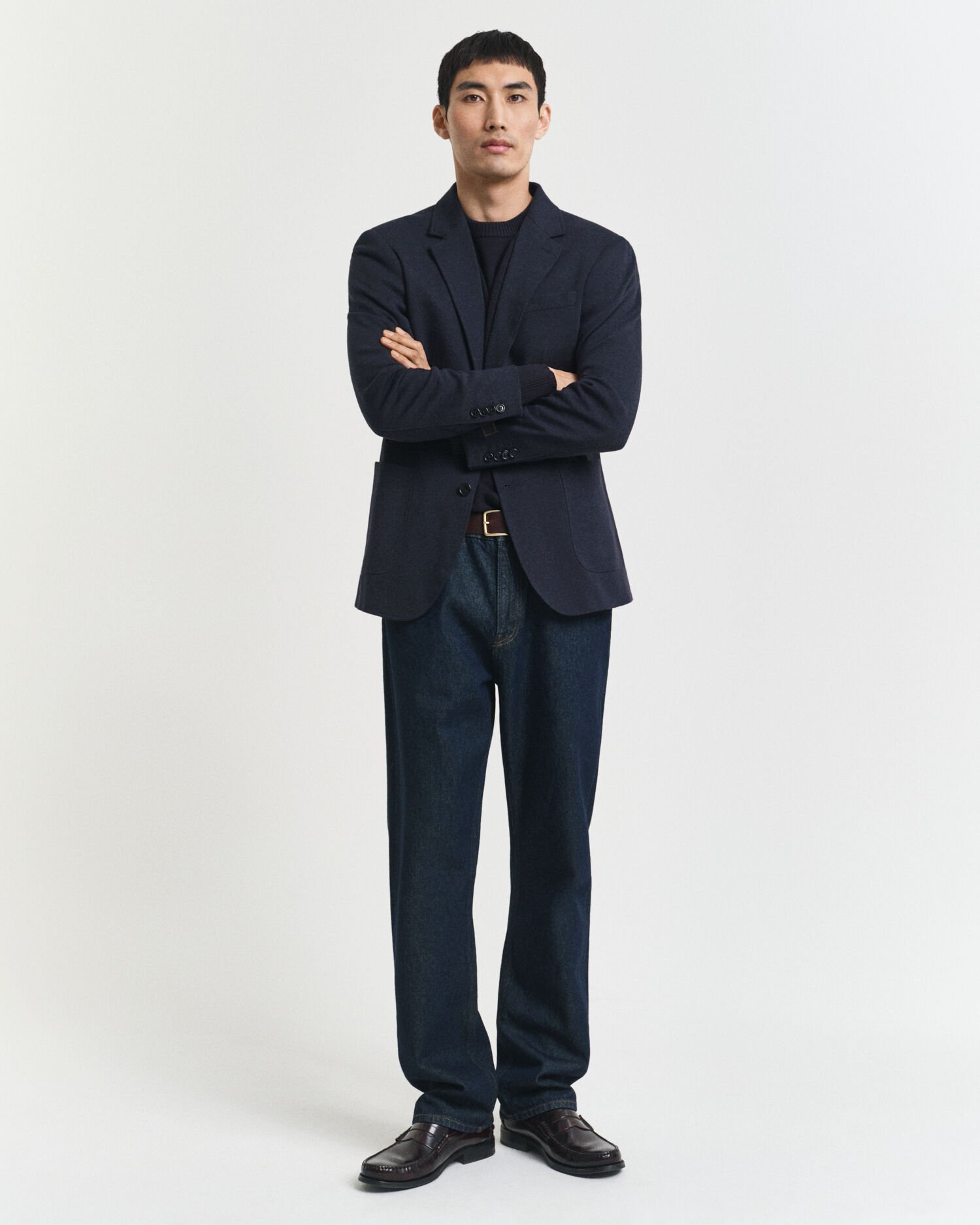 Slim Fit Two-Toned Sakko aus Jersey-Piqué