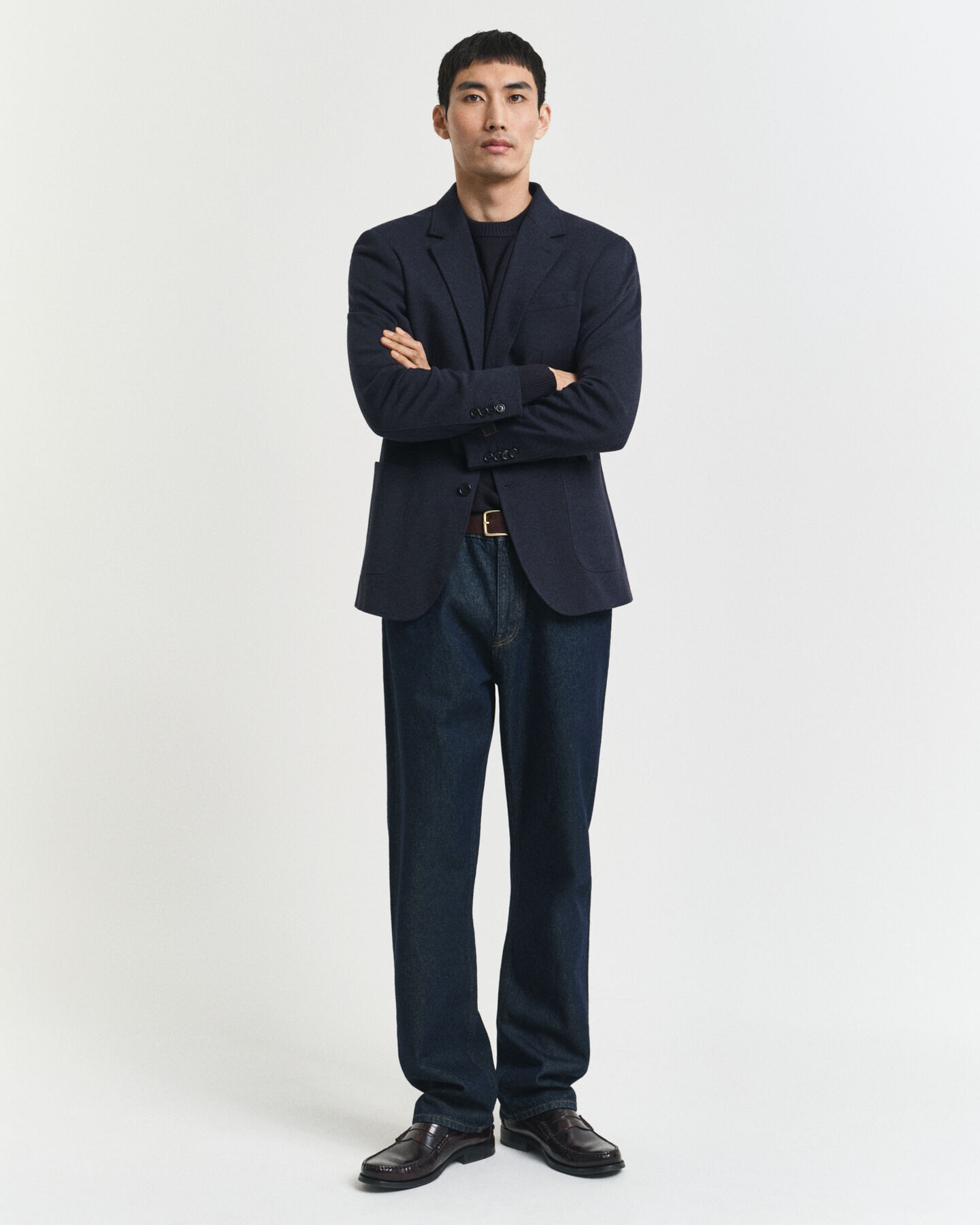 Slim Fit Two-Toned Sakko aus Jersey-Piqué