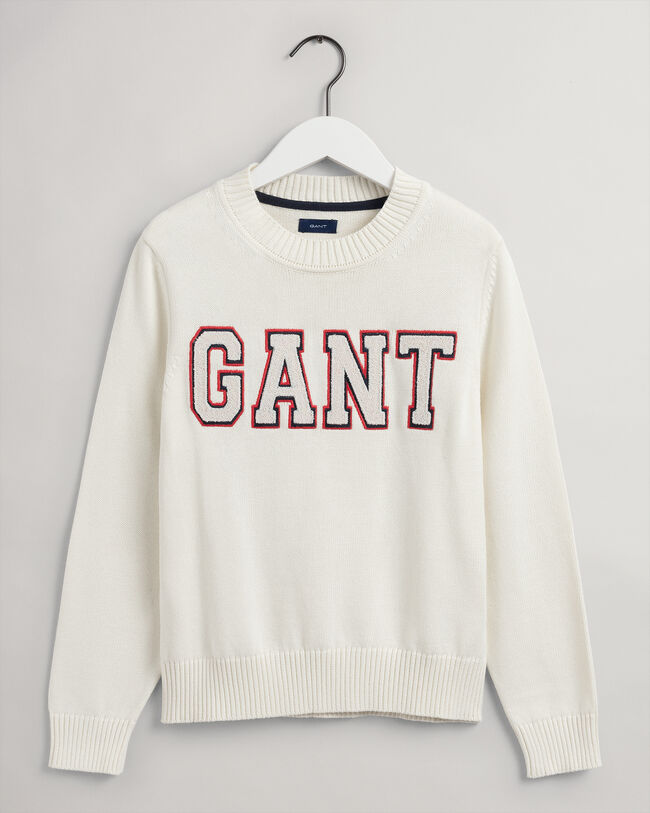 Logo Rundhalspullover aus Baumwolle