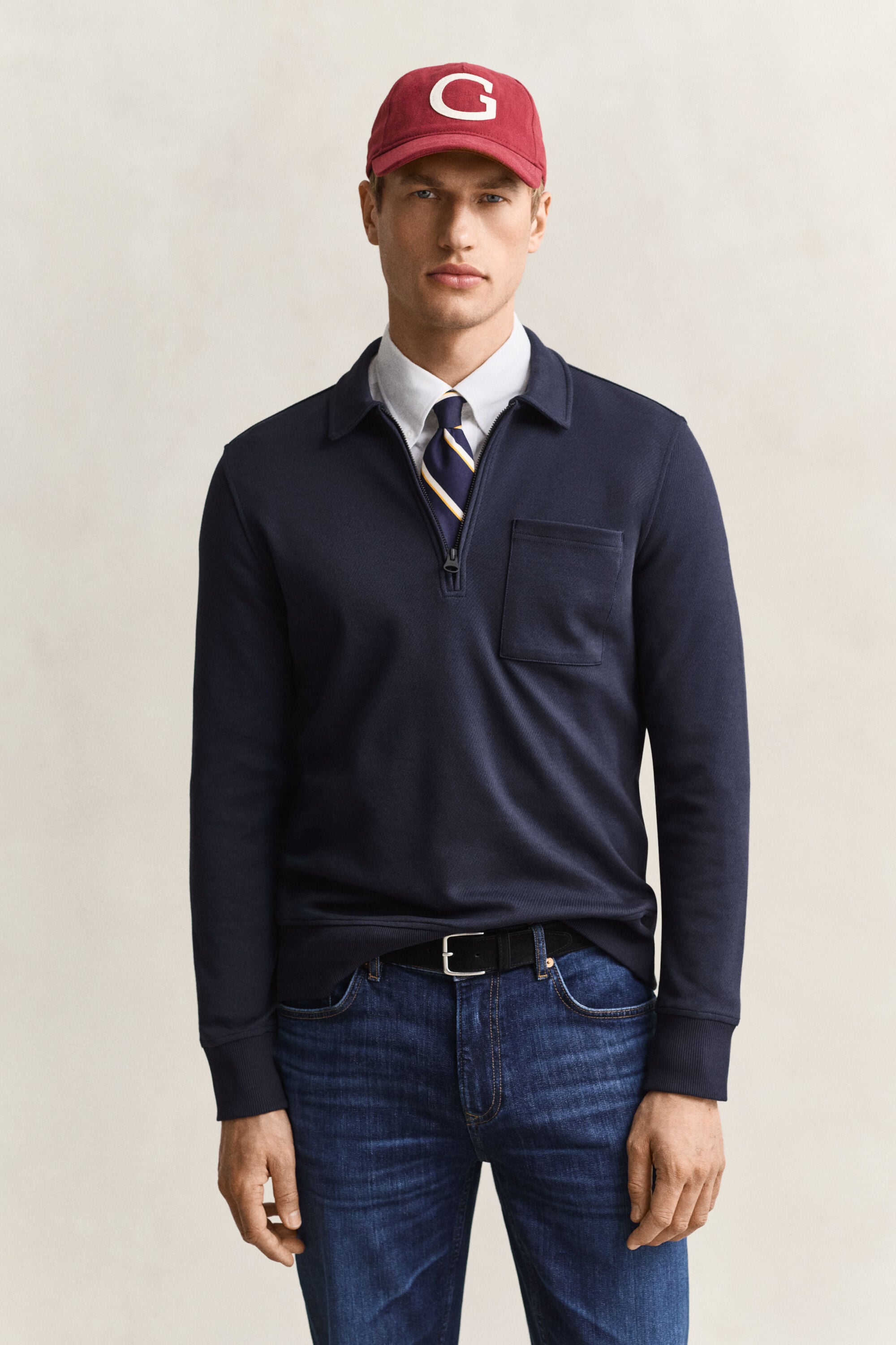 Sweatshirt mit halblangem Reißverschluss