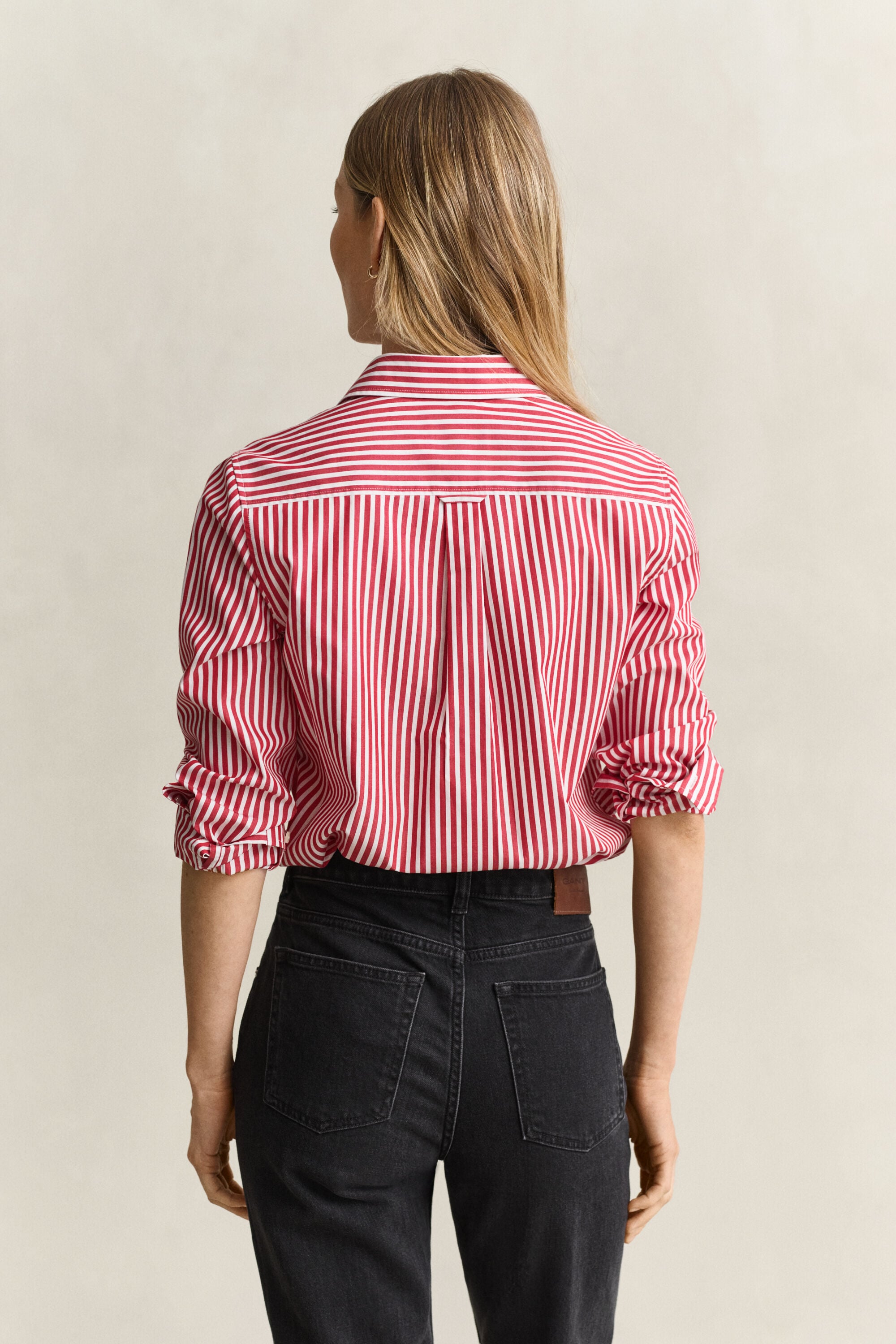 Popeline-Bluse im Regular Fit mit Streifen