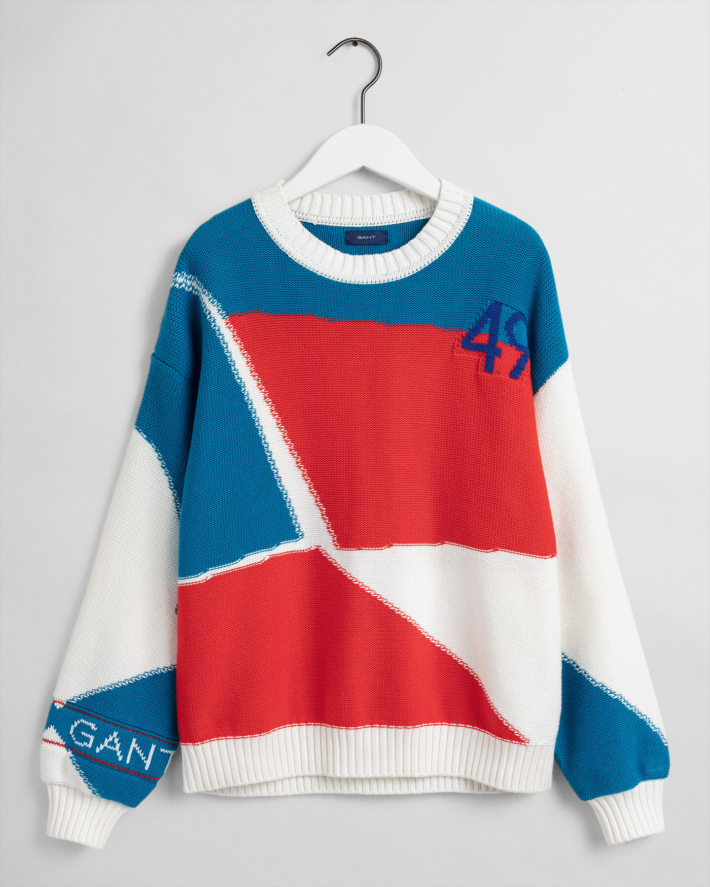 Rough Weather Rundhalspullover im Blockdesign