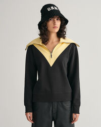 Sweatshirt mit halblangem Rei&szlig;verschluss im Blockfarbendesign