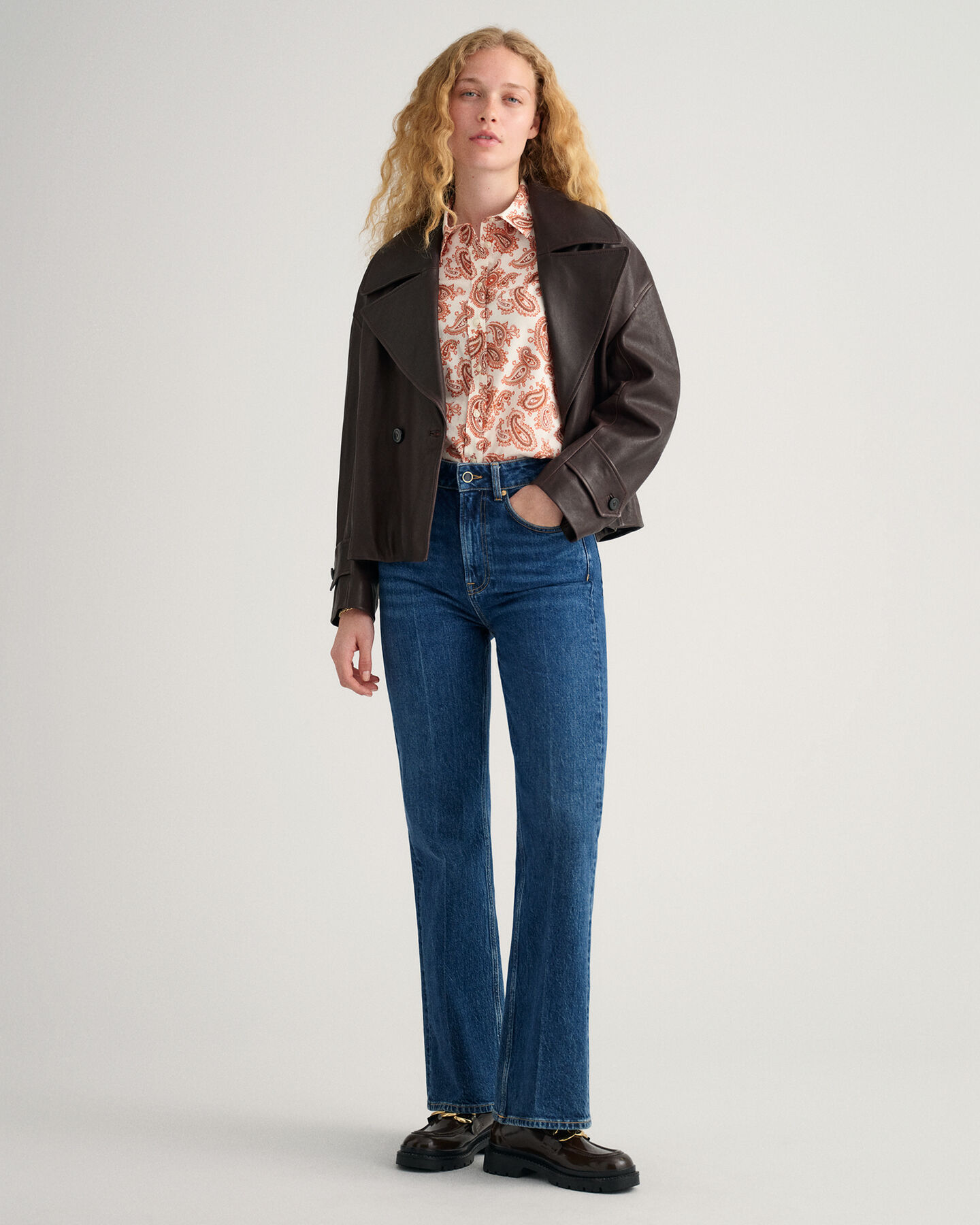 Regular Fit Paisley Bluse aus Baumwoll-Voile