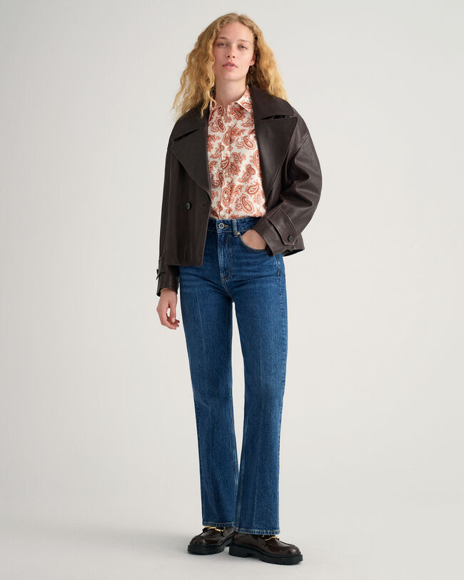 Regular Fit Paisley Bluse aus Baumwoll-Voile