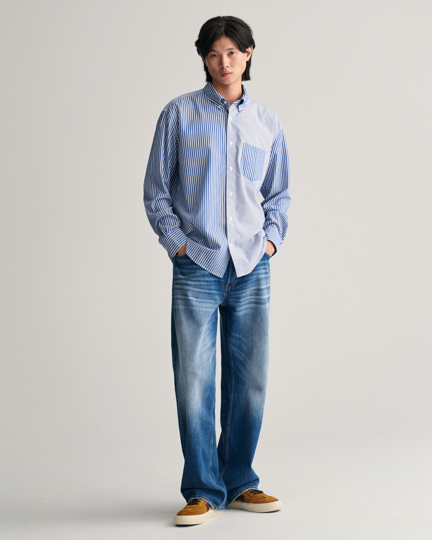 Relaxed Fit Dragon Crest Popeline Hemd