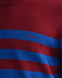 Rundhalspullover mit Marinestreifen