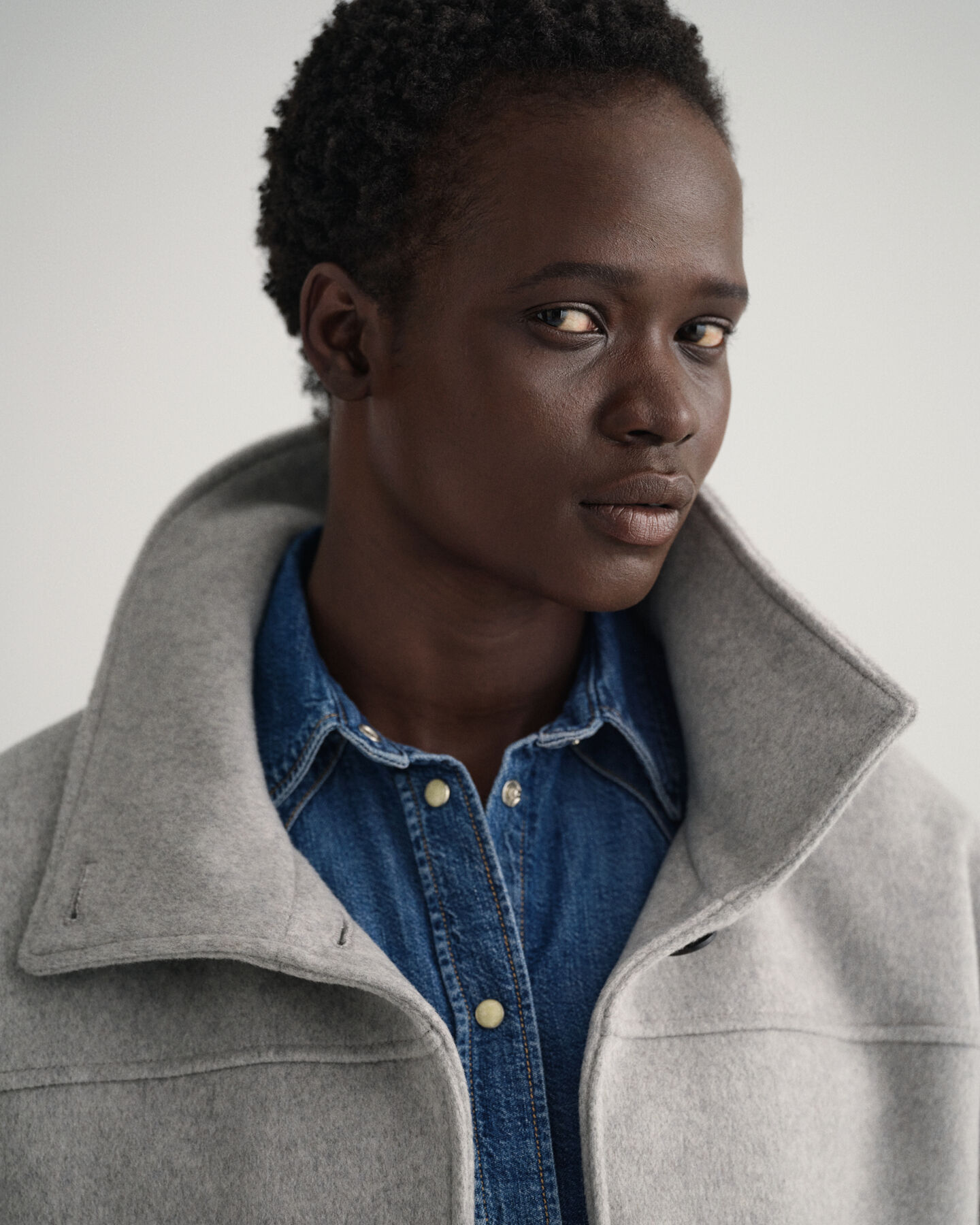 Cropped Jacke aus Wollmischung