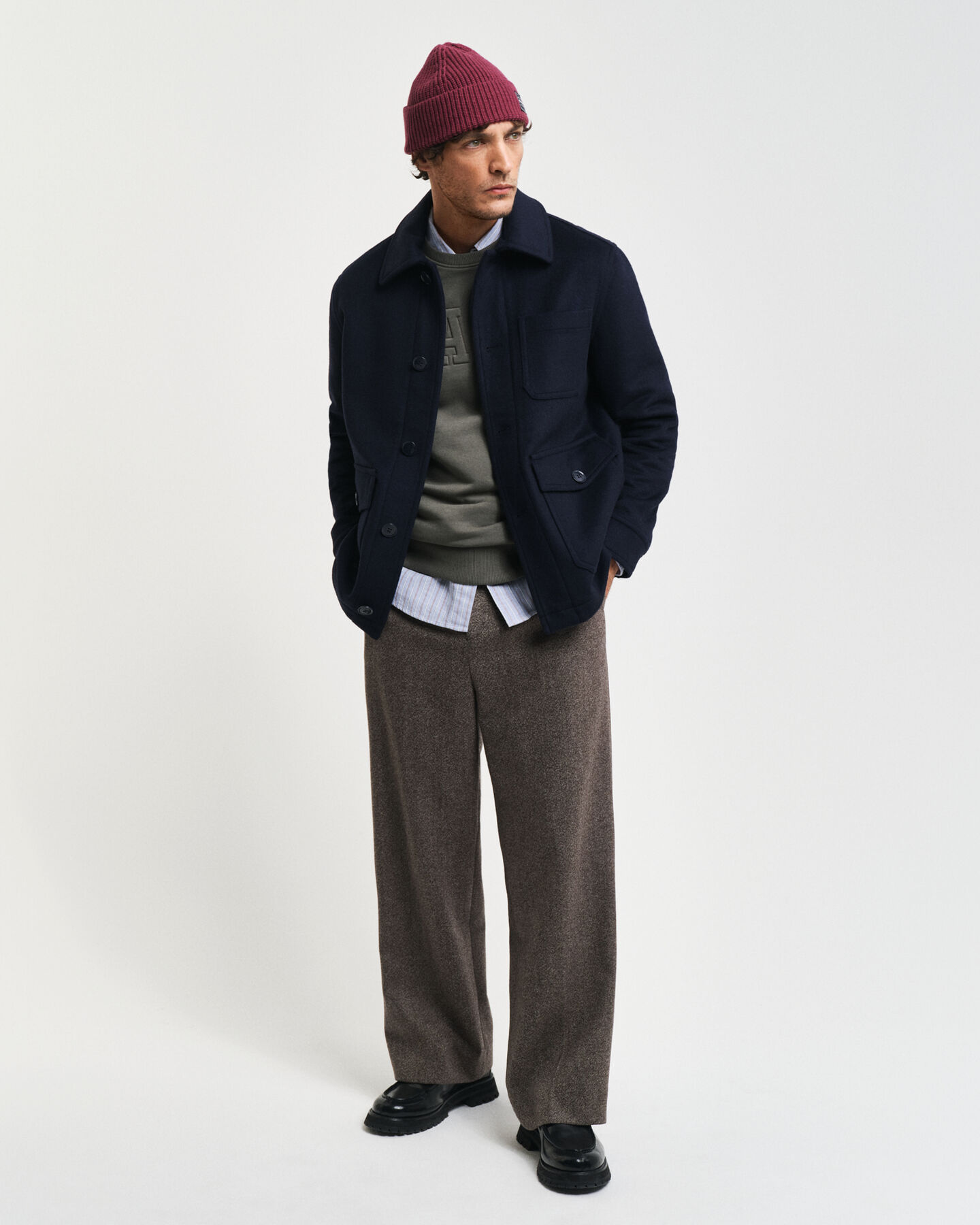 Embossed Rundhals-Sweatshirt