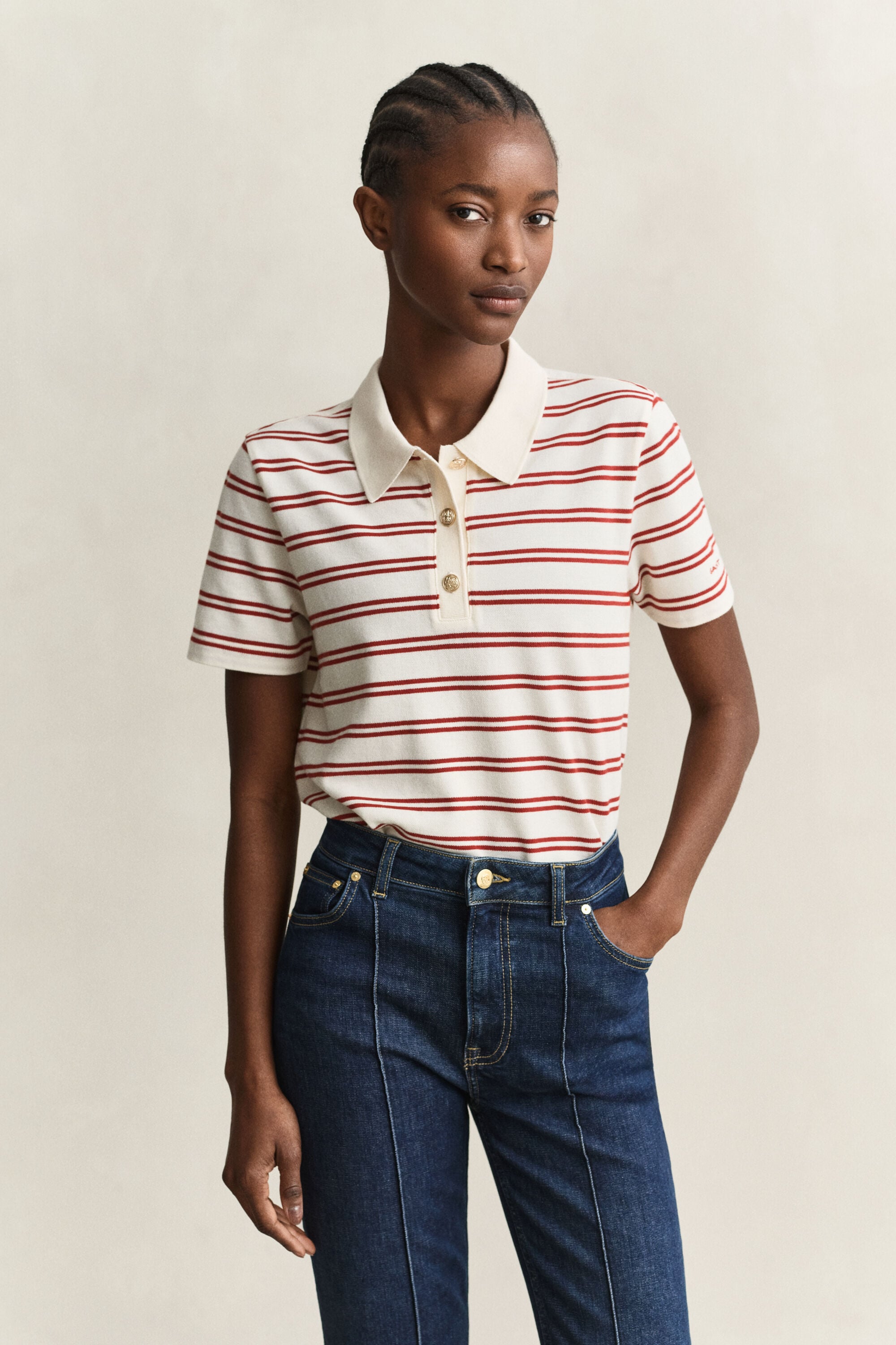 Gestreiftes Piqué-Poloshirt