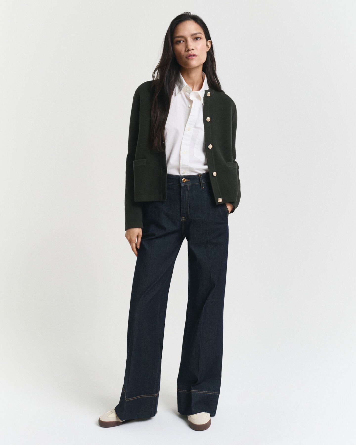 Kontrast Strickjacke