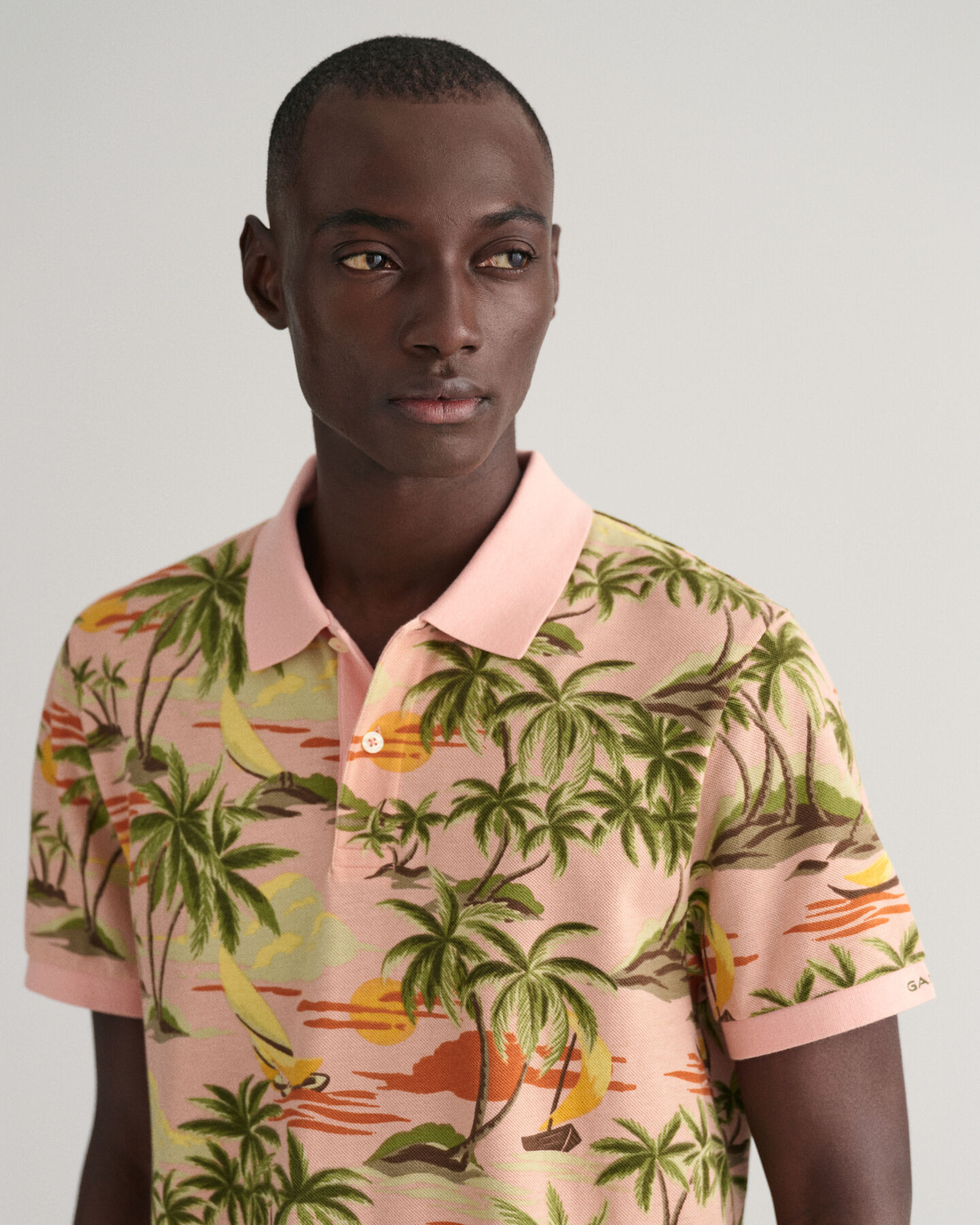 Hawaiian Print Poloshirt