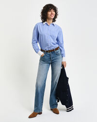 Relaxed Fit Popeline Bluse mit bunten Streifen