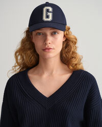 Gerippter V-Neck Pullover aus Baumwolle