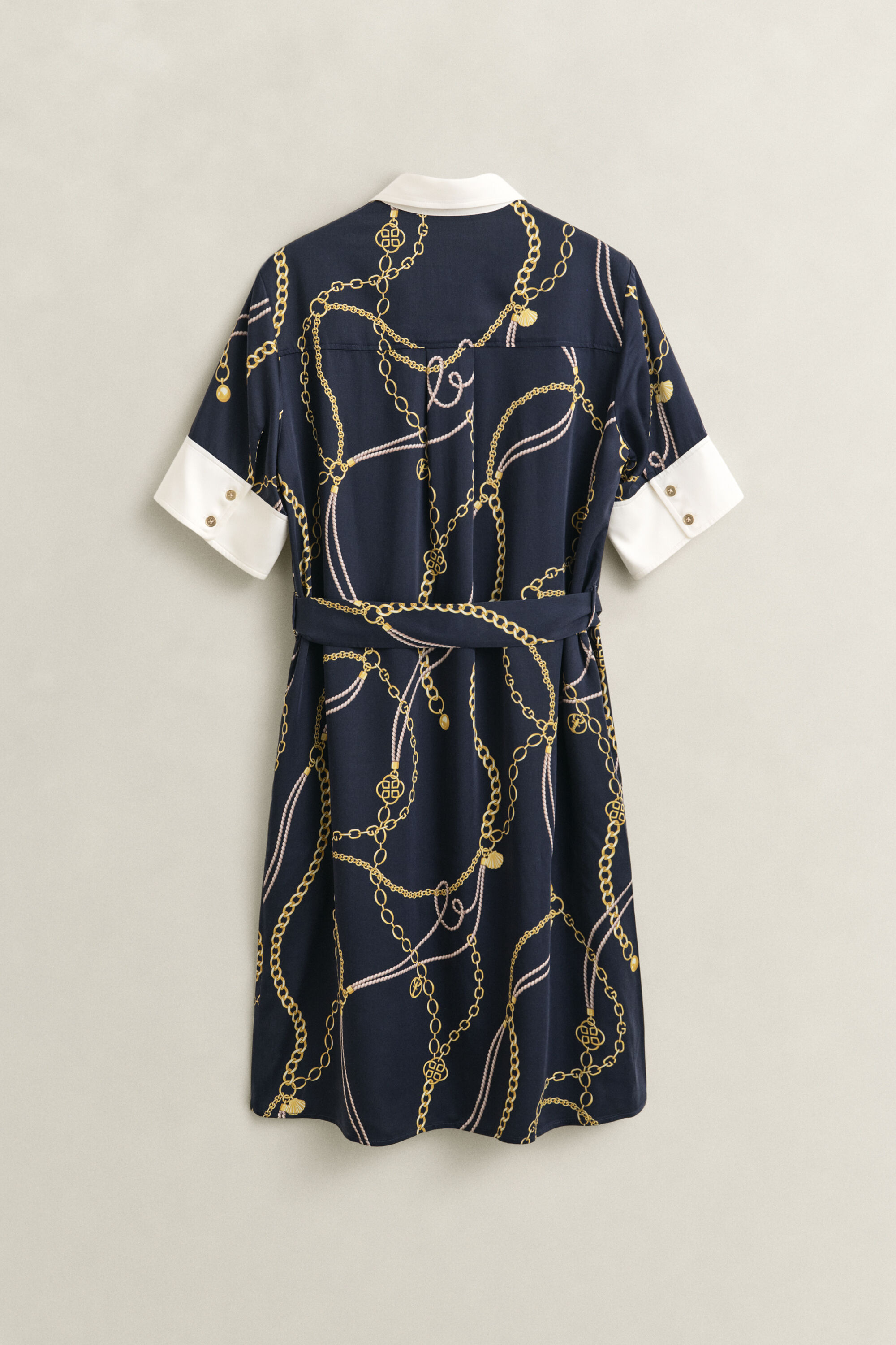 Hemdblusenkleid mit Kontrastkragen