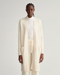 Lange Wollstrickjacke