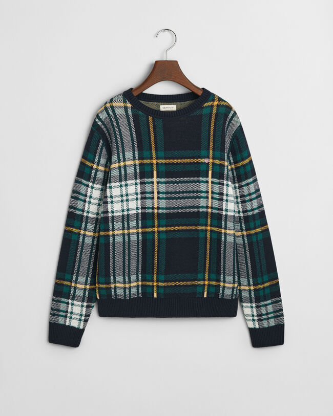 Teens Rundhalspullover mit Karomuster