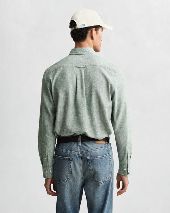 Regular Fit Baumwoll Leinen Hemd