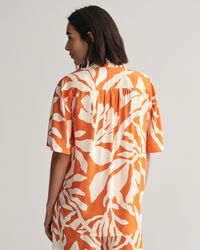Relaxed Fit Palm Print Kurzarmbluse