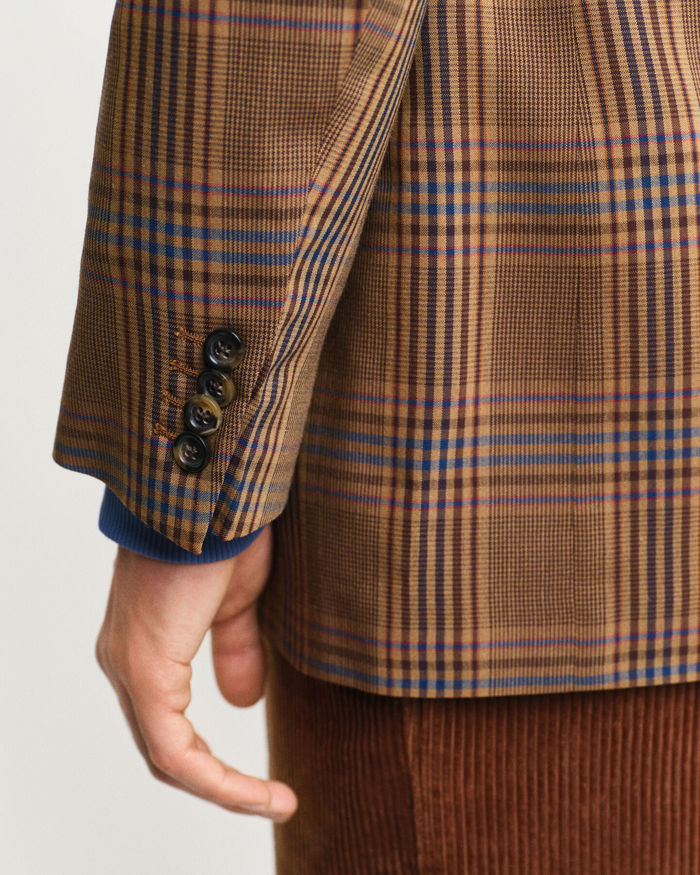 Relaxed Fit Woll Sakko mit Karomuster