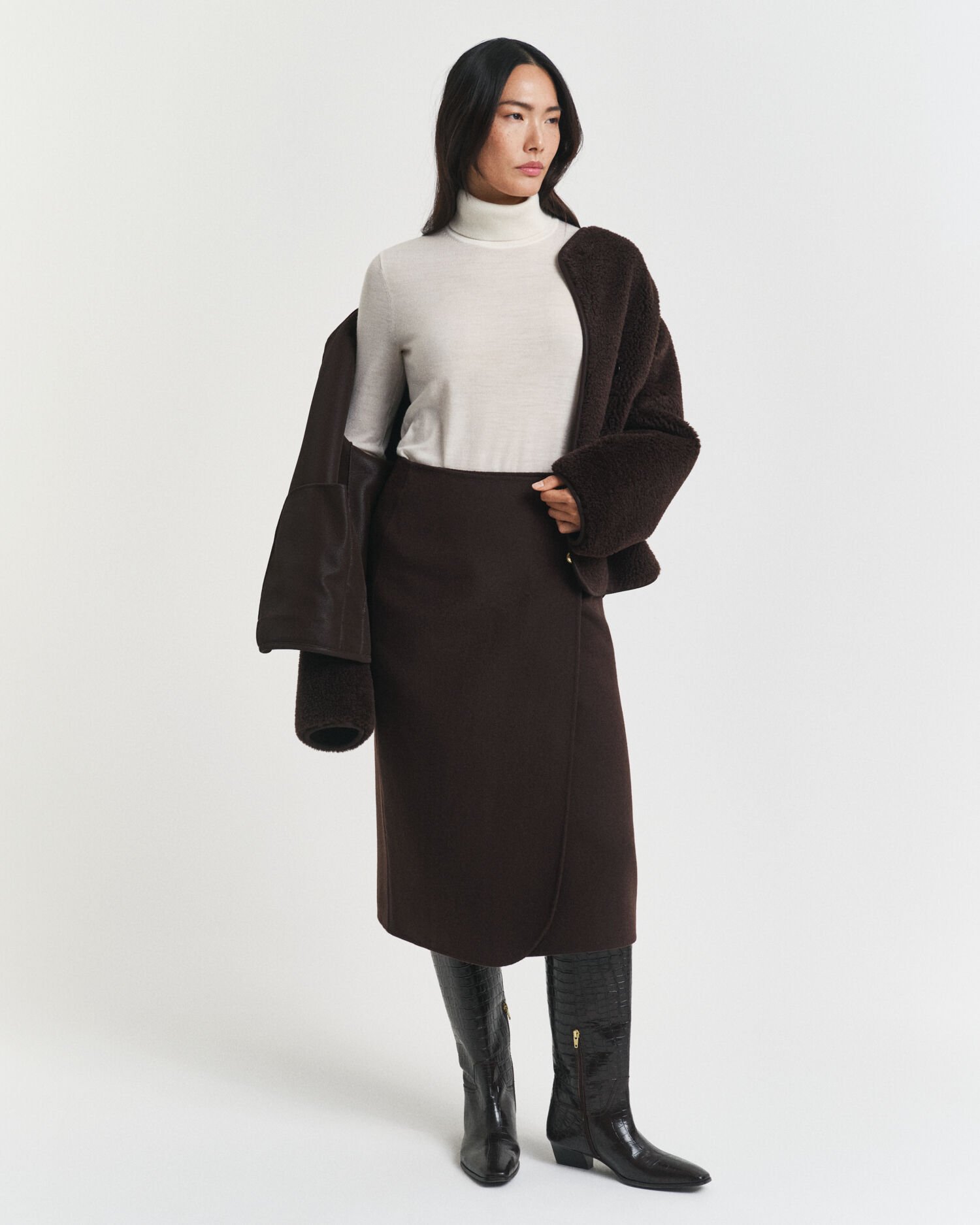 Rollkragenpullover aus extrafeiner Merinowolle